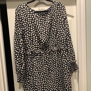 J. Crew navy and white dress, knee length. Excellent condition